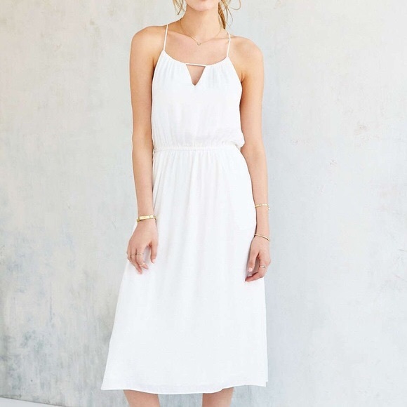 white midi dress flowy